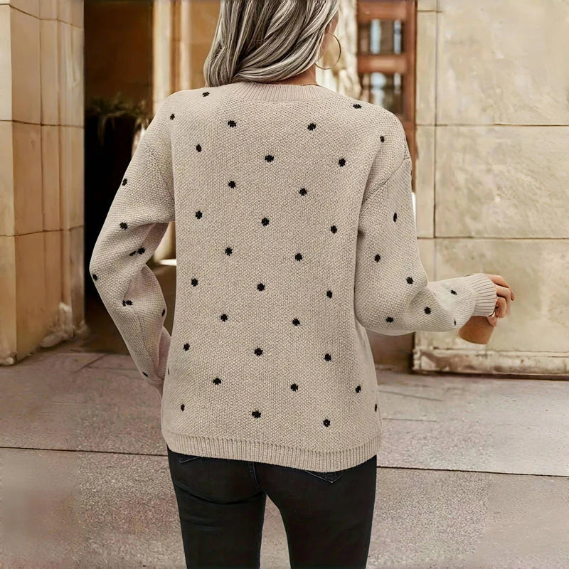Nina™ – Knitted polka dot jumper