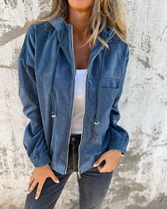 Ella™ | Velvet Zip-Up Hoodie