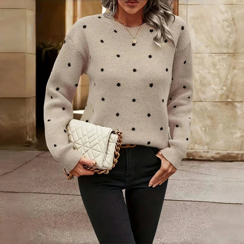 Nina™ – Knitted polka dot jumper