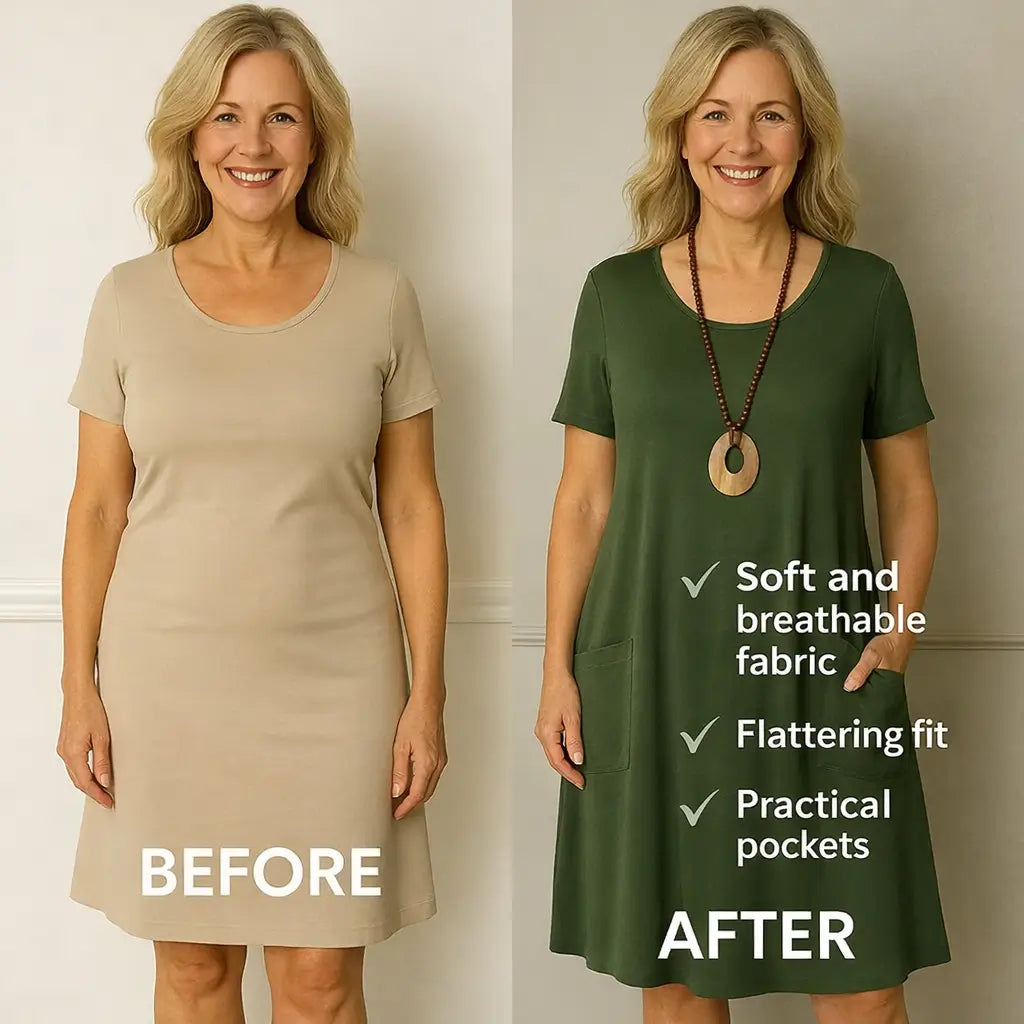 Everlisse™ Sophie – Elegant Dress with Subtle Tummy Coverage