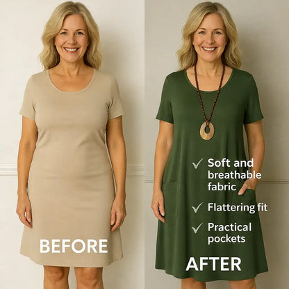 Everlisse™ Sophie – Elegant Dress with Subtle Tummy Coverage