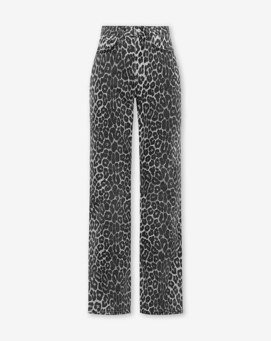 LEOPARD BOOTCUT JEANS