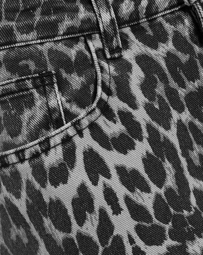 LEOPARD BOOTCUT JEANS