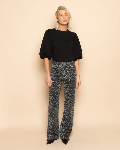 LEOPARD BOOTCUT JEANS