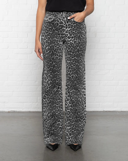 LEOPARD BOOTCUT JEANS