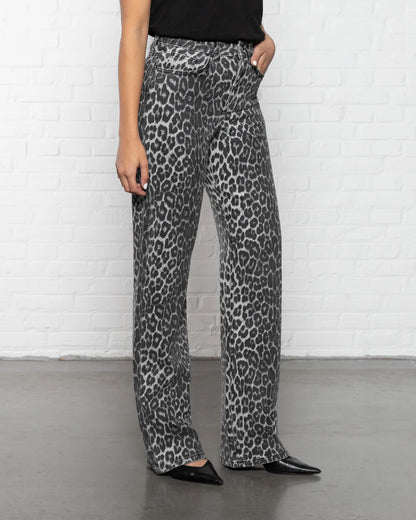 LEOPARD BOOTCUT JEANS