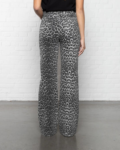 LEOPARD BOOTCUT JEANS