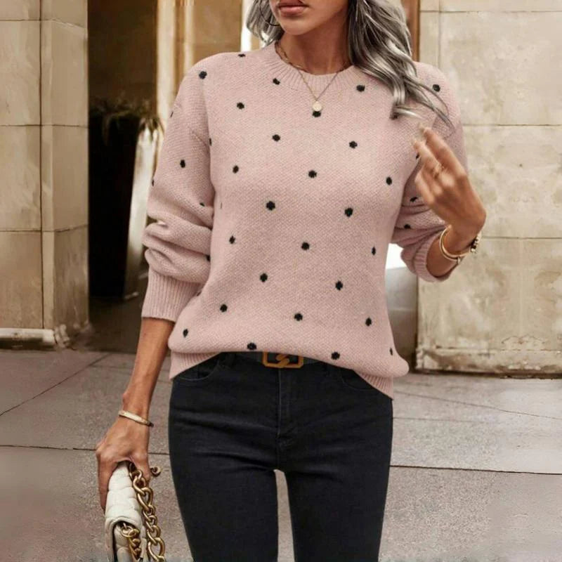 Nina™ – Knitted polka dot jumper